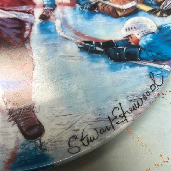Stewart Sherwood “He Shoots-He Scores” Hockey Collector Plate The Face-off 2nd - Picture 2 of 5